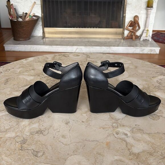 Robert Clergerie Dobert Leather Wedge Platform Sandals - Picture 9 of 15